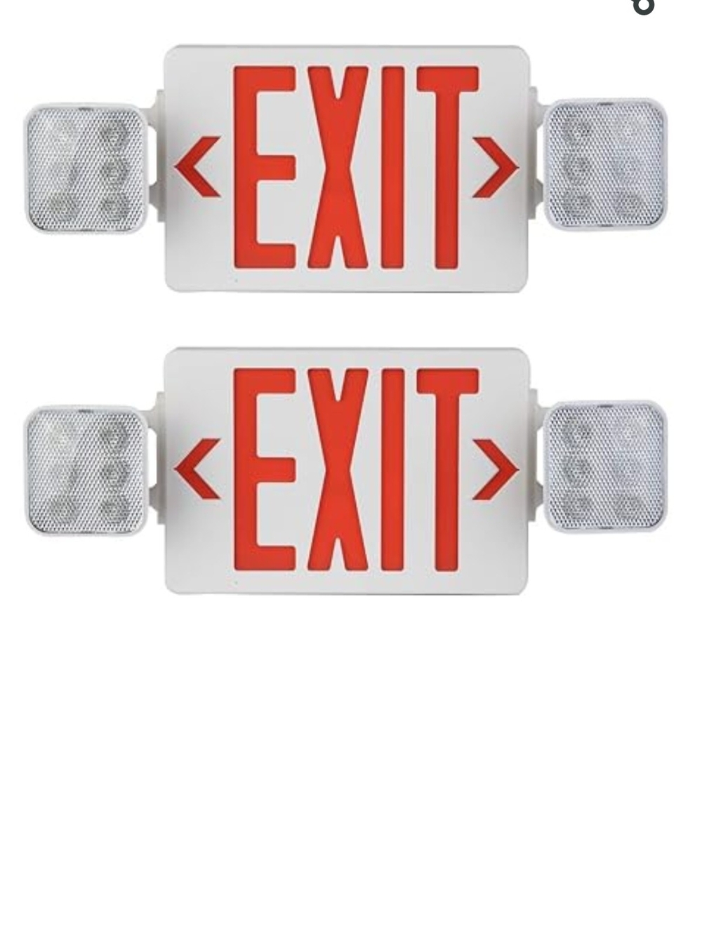 2 Pack Red Exit Sign With Emergency Lights